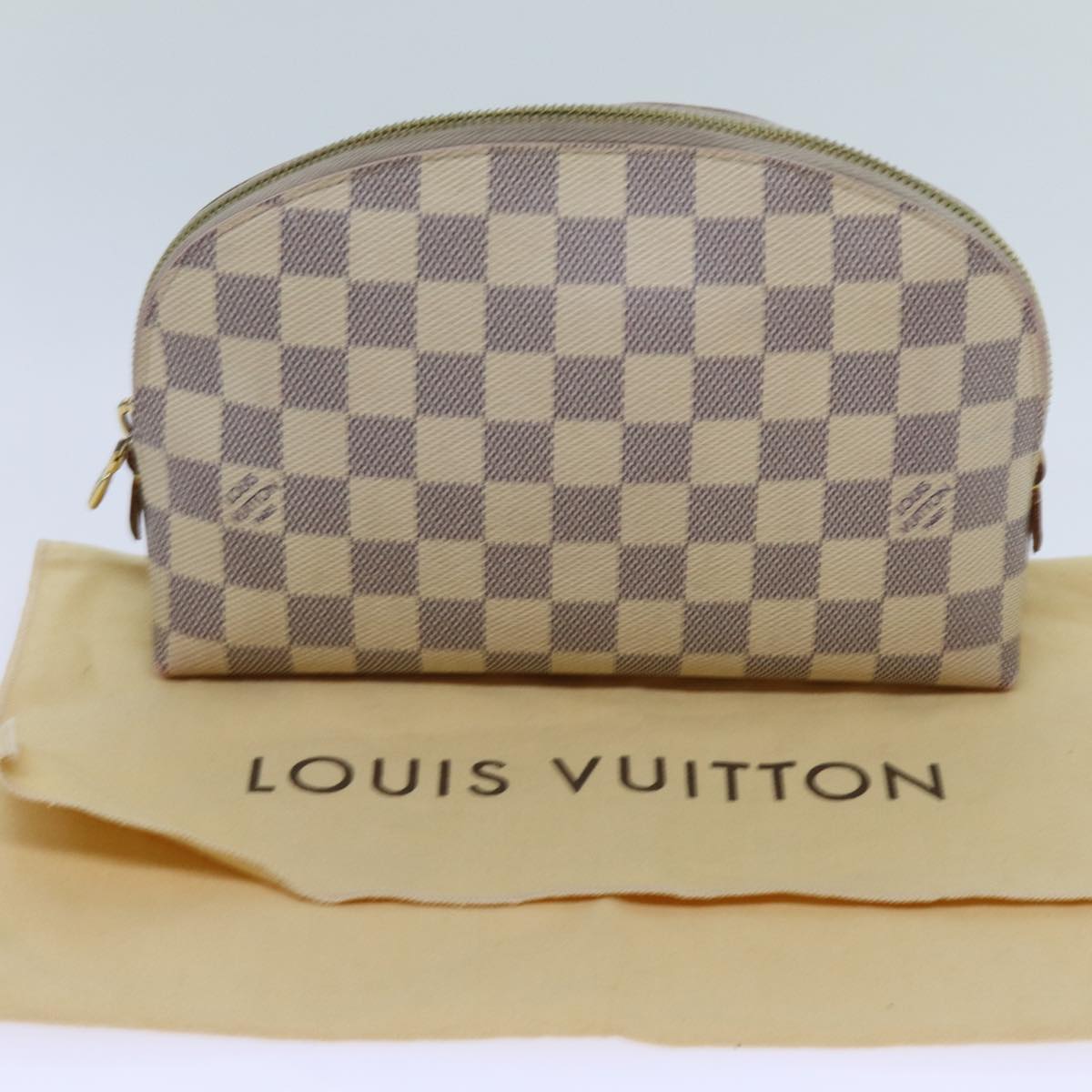 LOUIS VUITTON Damier Azur Pochette Cosmetic GM Pouch N23346 LV 70713