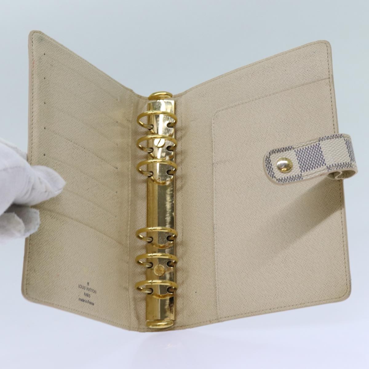 LOUIS VUITTON Damier Azur Agenda MM Day Planner Cover R20707 LV 70716