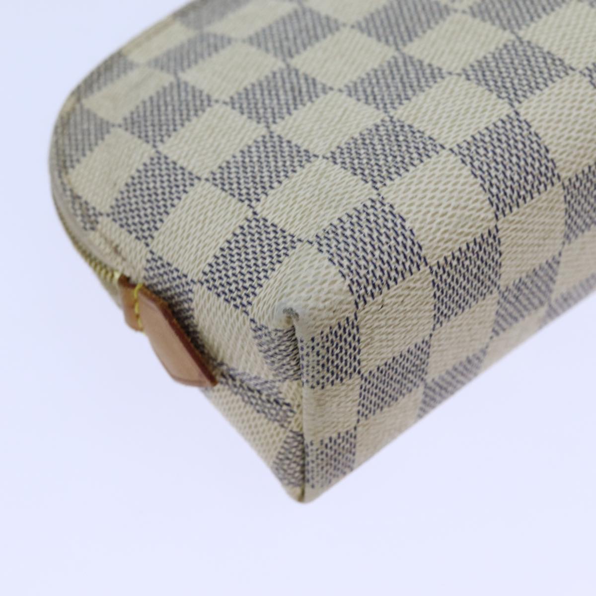 LOUIS VUITTON Damier Azur Pochette Cosmetic PM Pouch N60024 LV 70722