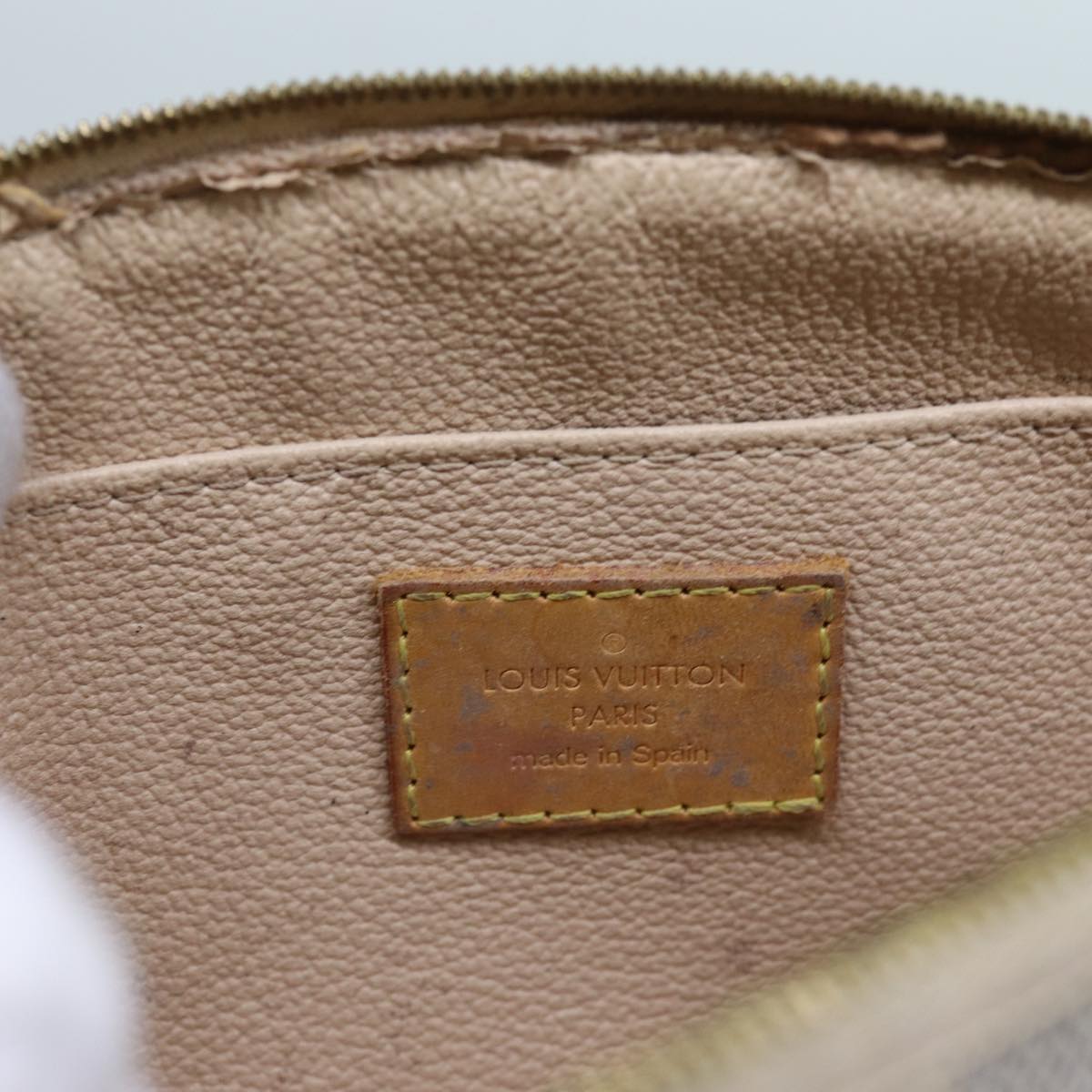 LOUIS VUITTON Damier Azur Pochette Cosmetic PM Pouch N60024 LV 70722