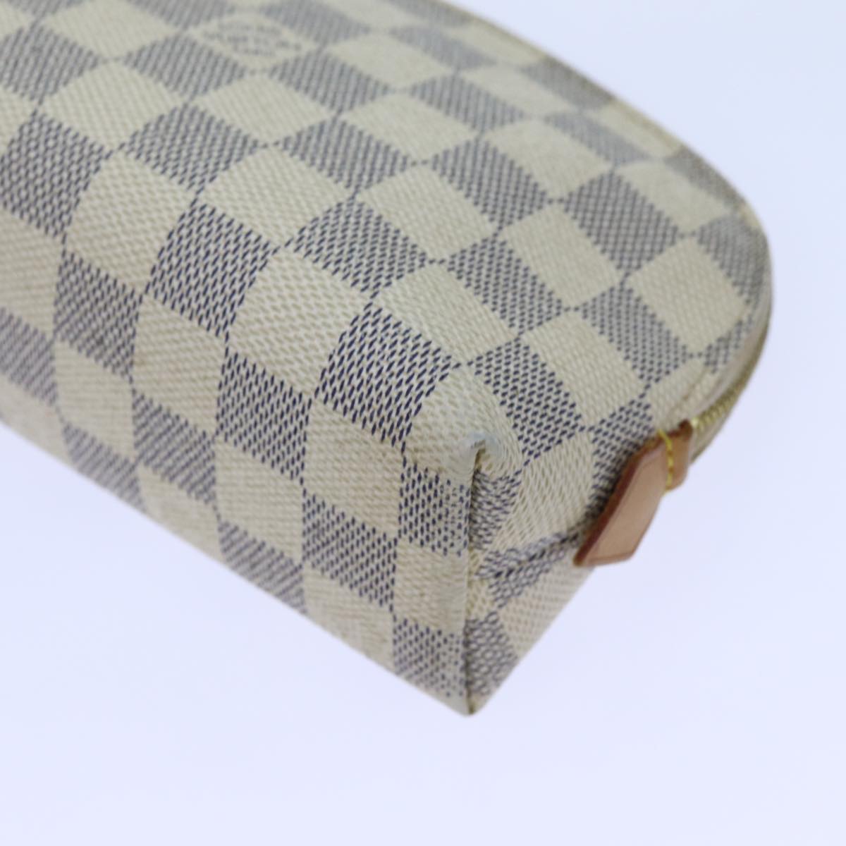 LOUIS VUITTON Damier Azur Pochette Cosmetic PM Pouch N60024 LV 70722