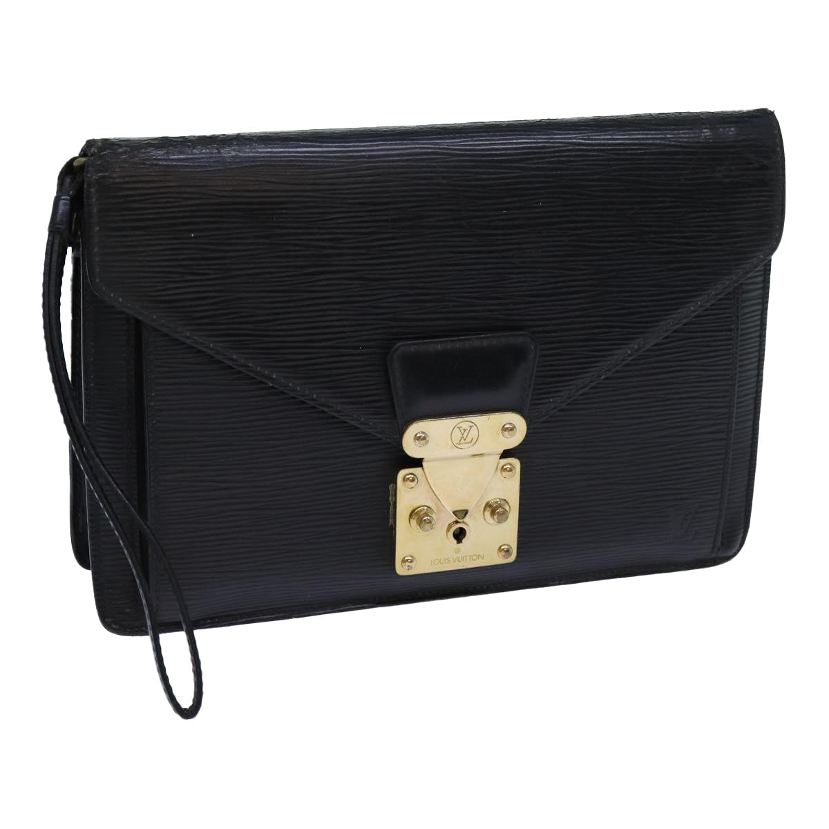 LOUIS VUITTON Epi Serie Dragonne Hand Bag Black M52612 LV 70727