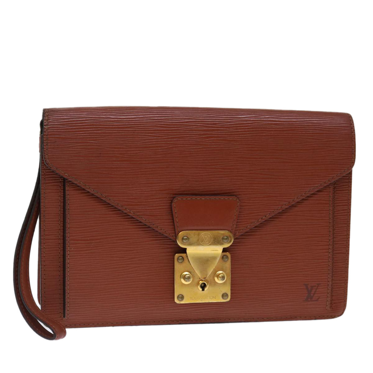 LOUIS VUITTON Epi Serie Dragonne Hand Bag Brown M52618 LV 70738