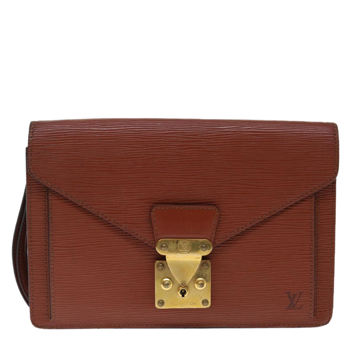 LOUIS VUITTON Epi Serie Dragonne Hand Bag Brown M52618 LV 70738