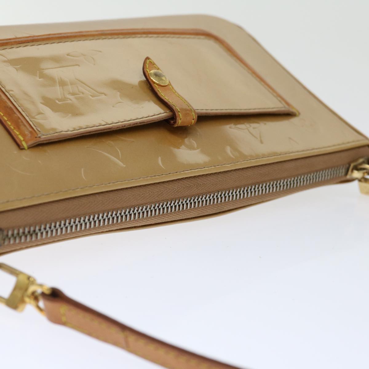 LOUIS VUITTON Monogram Vernis Mallory Square Pouch Noisette M91197 70746