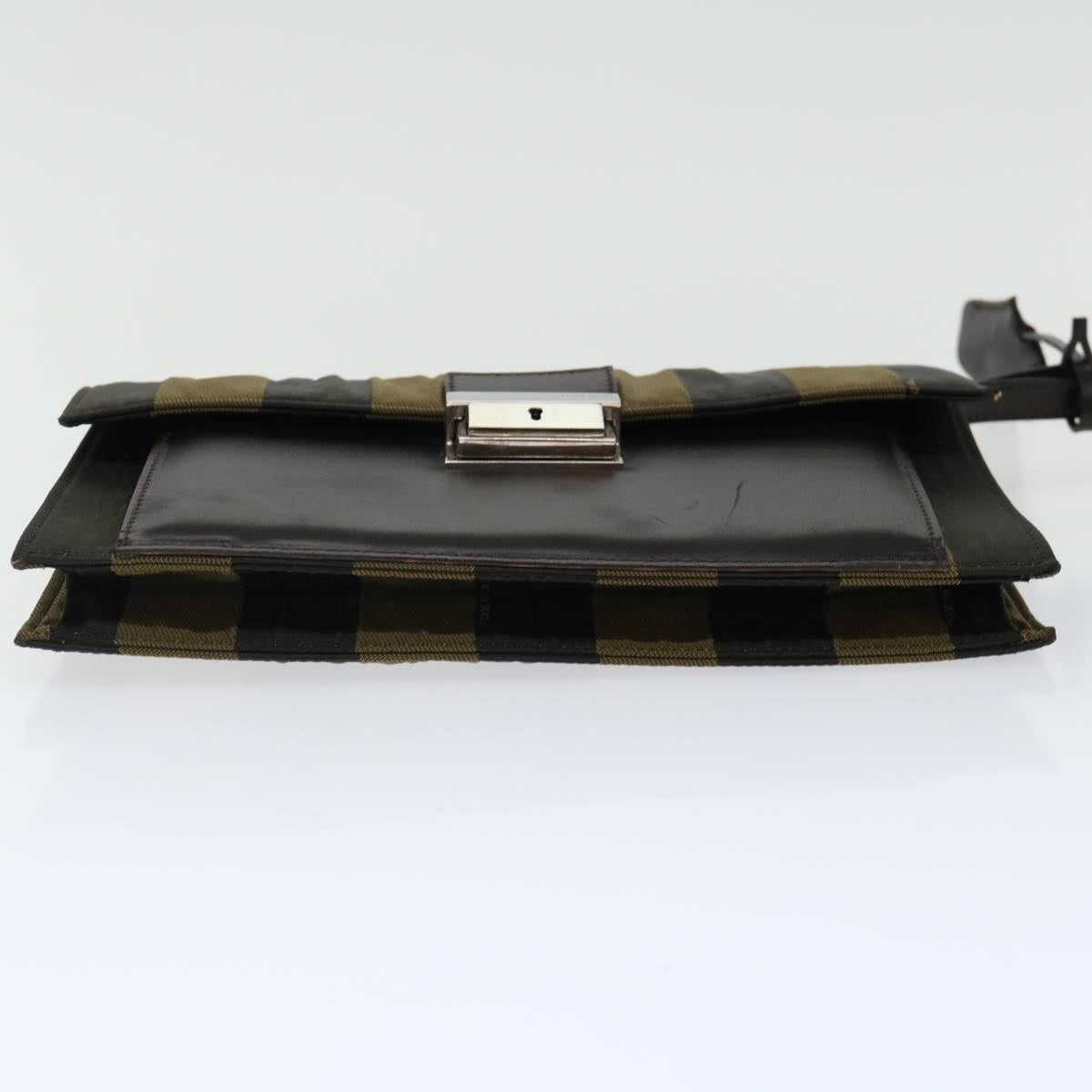 FENDI Pecan Canvas Clutch Bag Black 70820