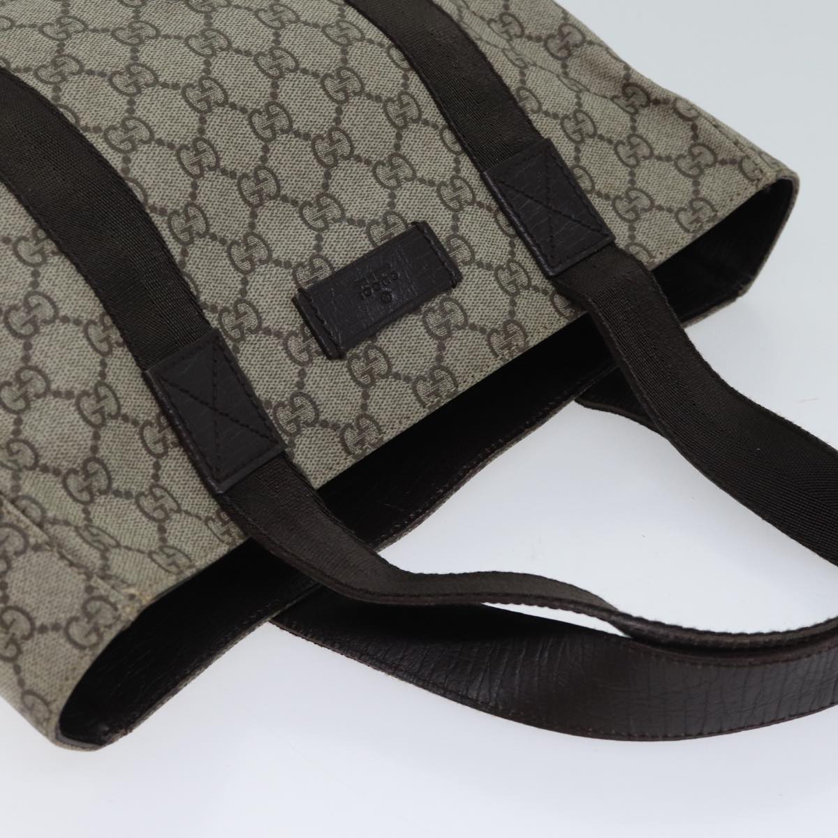 GUCCI GG Supreme Hand Bag PVC Beige 141976 70862