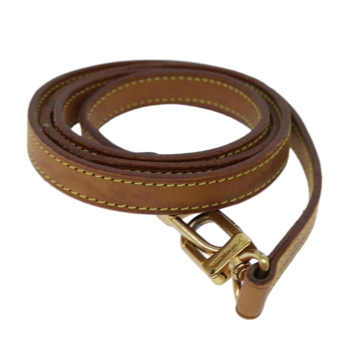 LOUIS VUITTON Shoulder Strap Leather 43.3"" Beige LV 70880