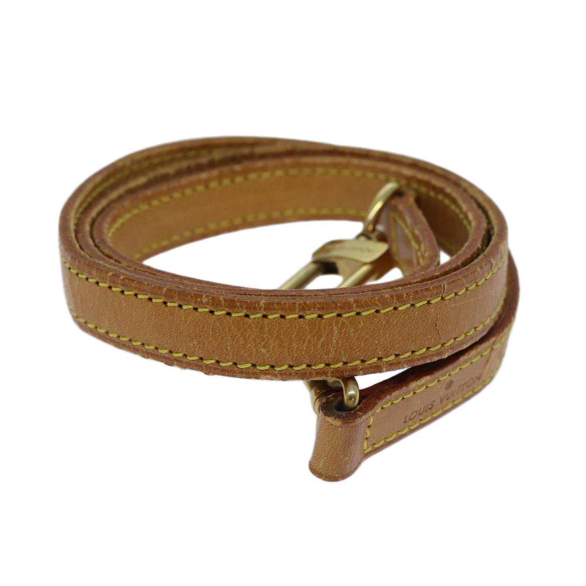 LOUIS VUITTON Shoulder Strap Leather 35.8"" Beige LV 70884