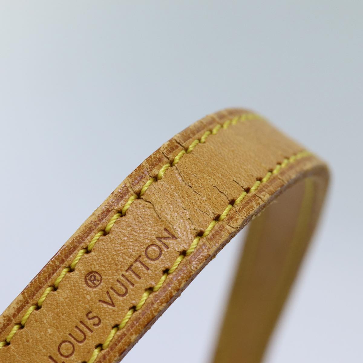 LOUIS VUITTON Shoulder Strap Leather 35.8"" Beige LV 70884