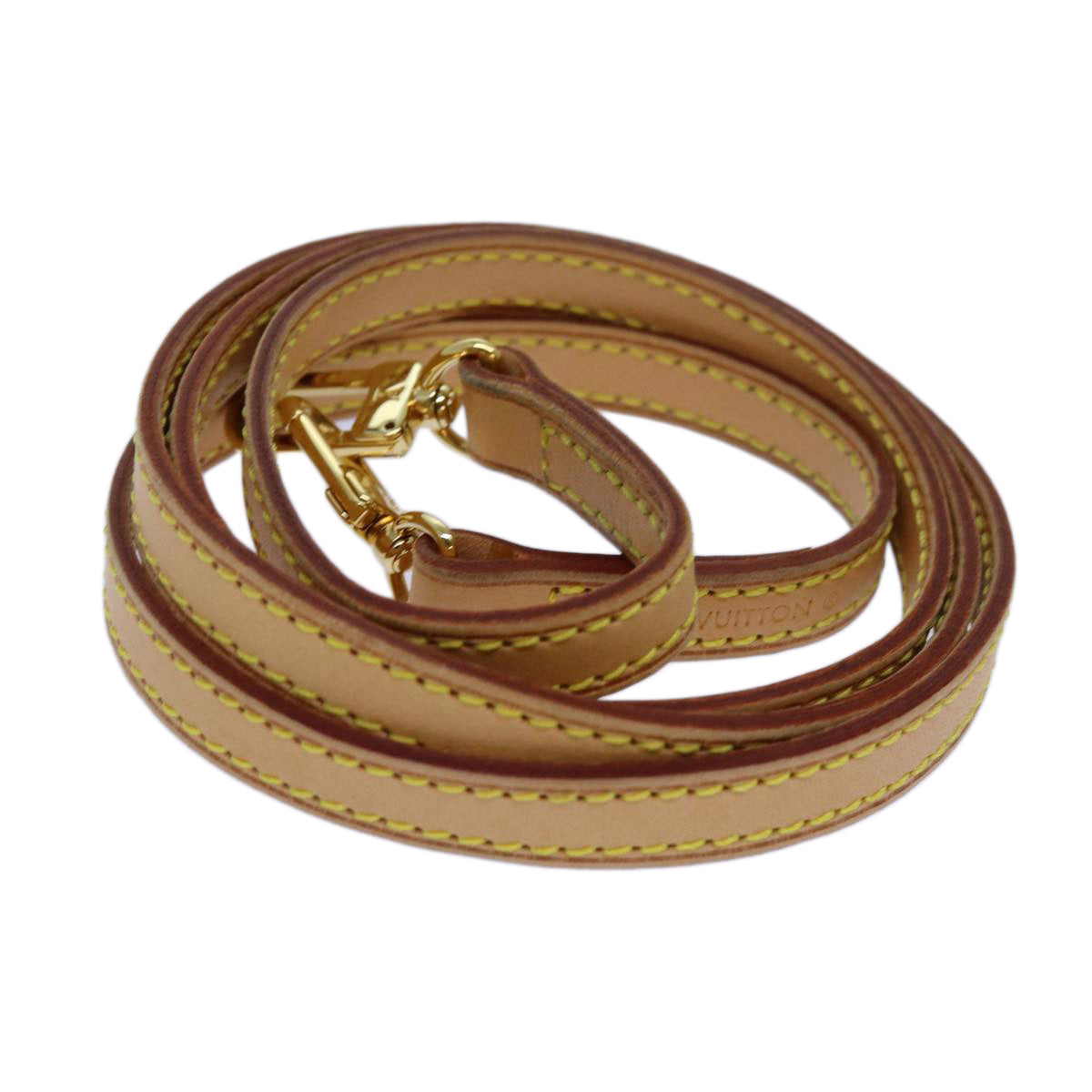 LOUIS VUITTON Shoulder Strap Leather 45.3"" Beige LV 70885
