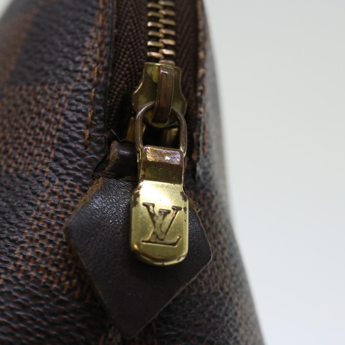 LOUIS VUITTON Damier Ebene Pochette Cosmetic PM Pouch N47516 LV 70912