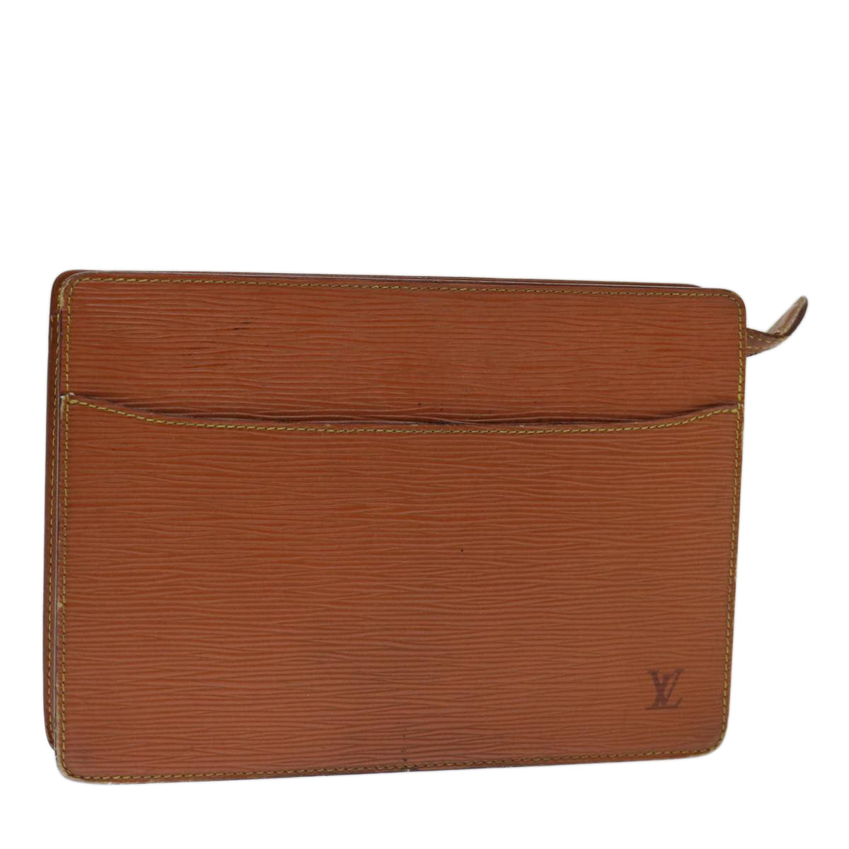 LOUIS VUITTON Epi Pochette Homme Clutch Bag Brown Zipang gold M52528 70921