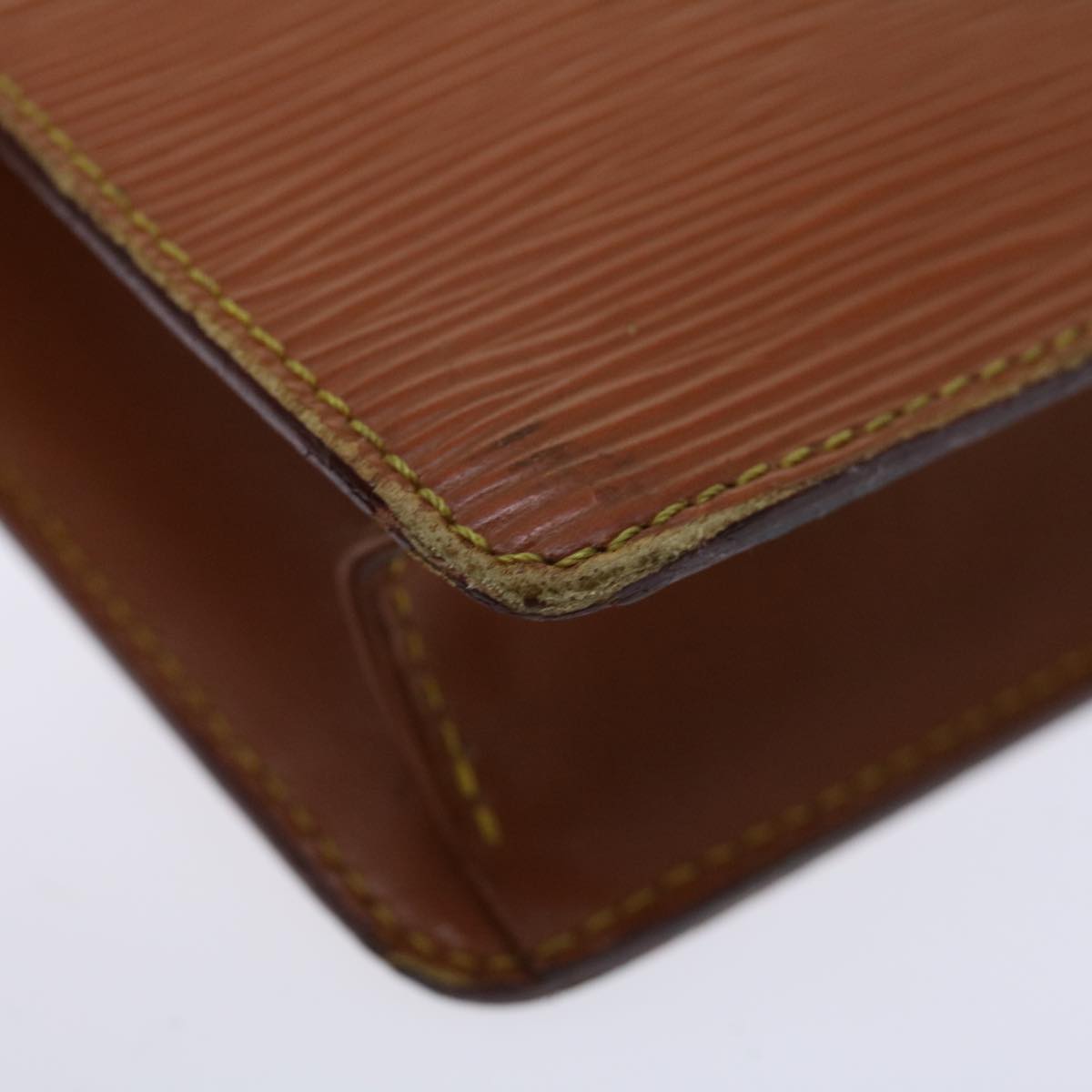 LOUIS VUITTON Epi Pochette Homme Clutch Bag Brown Zipang gold M52528 70921