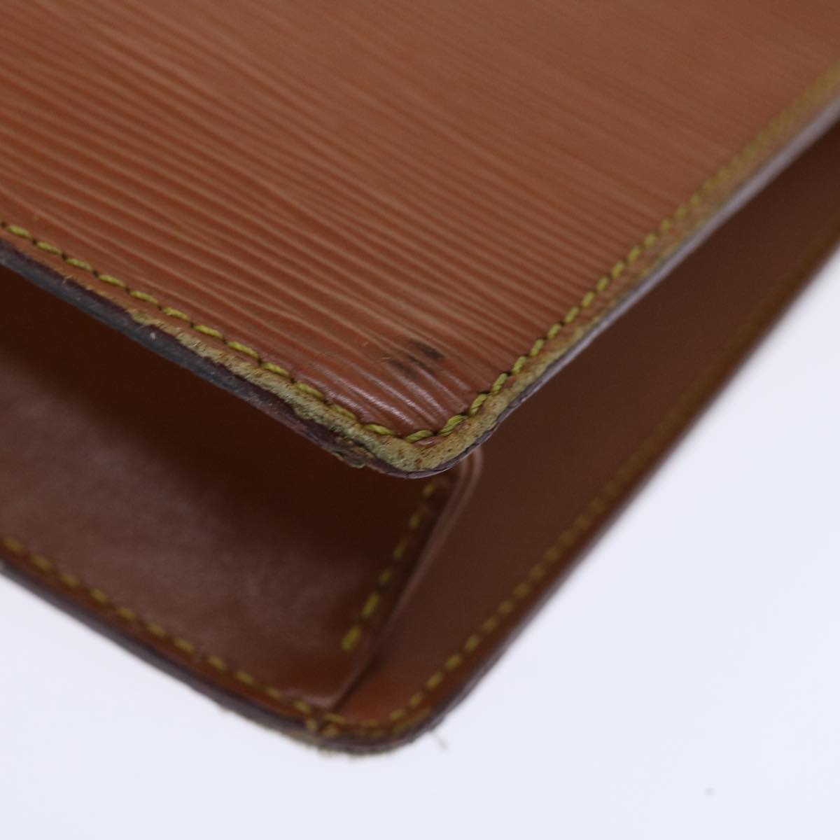 LOUIS VUITTON Epi Pochette Homme Clutch Bag Brown Zipang gold M52528 70921