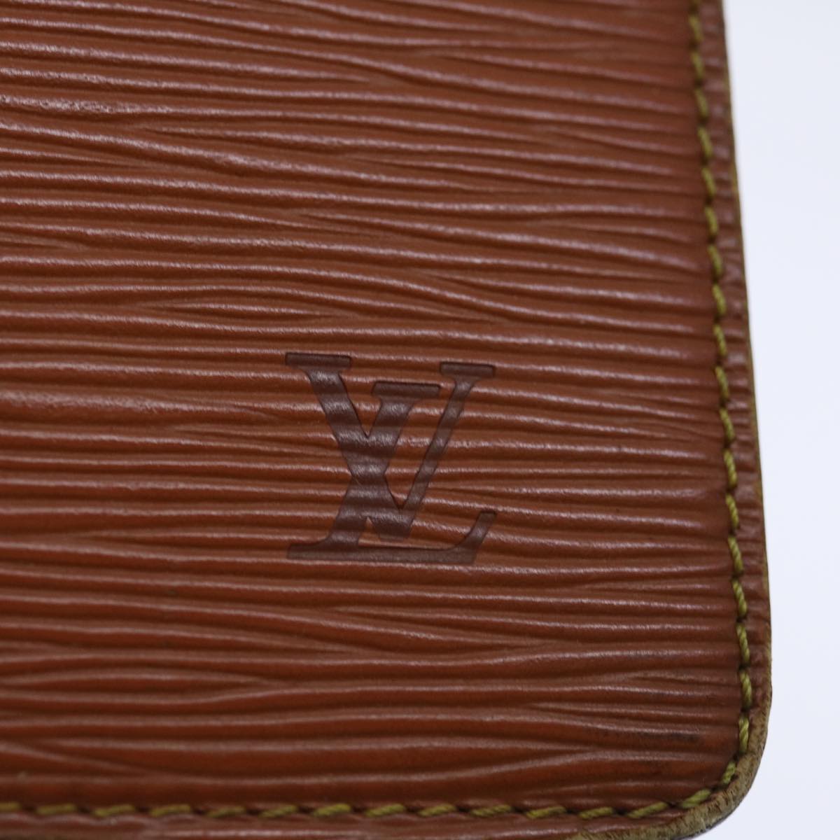 LOUIS VUITTON Epi Pochette Homme Clutch Bag Brown Zipang gold M52528 70921