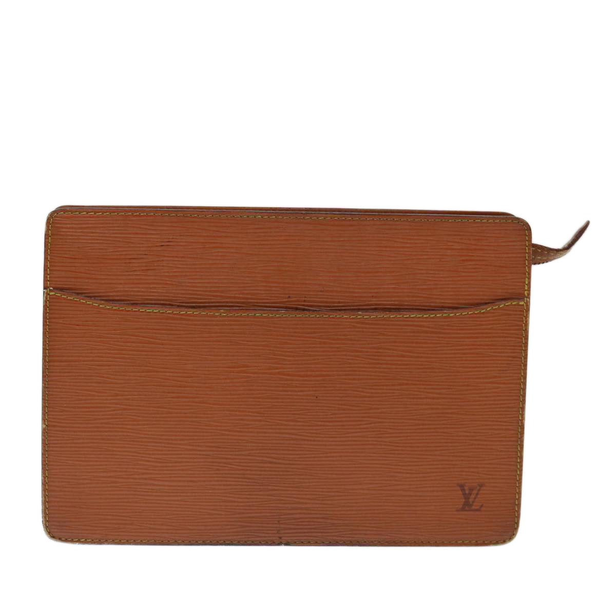 LOUIS VUITTON Epi Pochette Homme Clutch Bag Brown Zipang gold M52528 70921