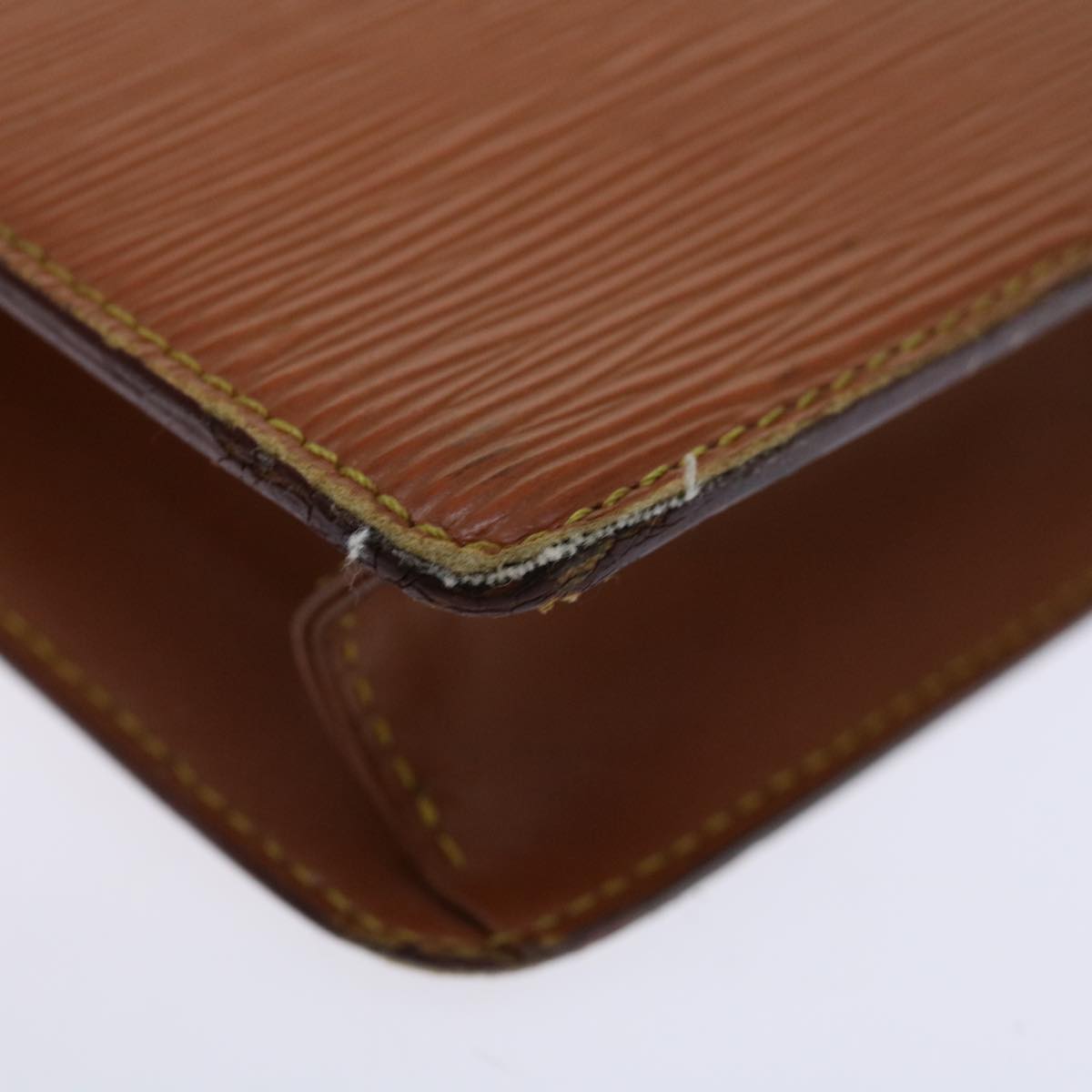 LOUIS VUITTON Epi Pochette Homme Clutch Bag Brown Zipang gold M52528 70921
