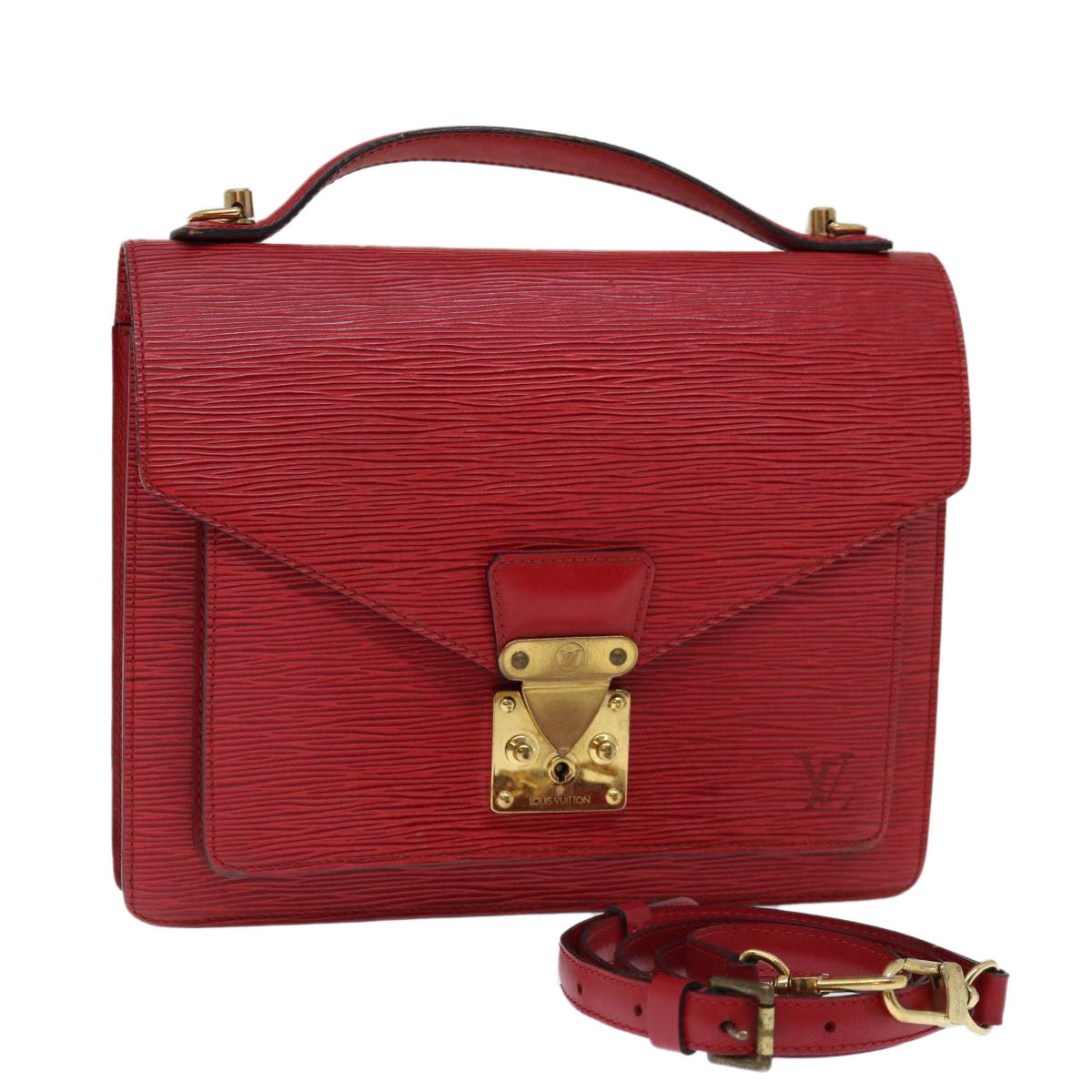 LOUIS VUITTON Epi Monceau 28 Hand Bag Red M40783 LV 70927