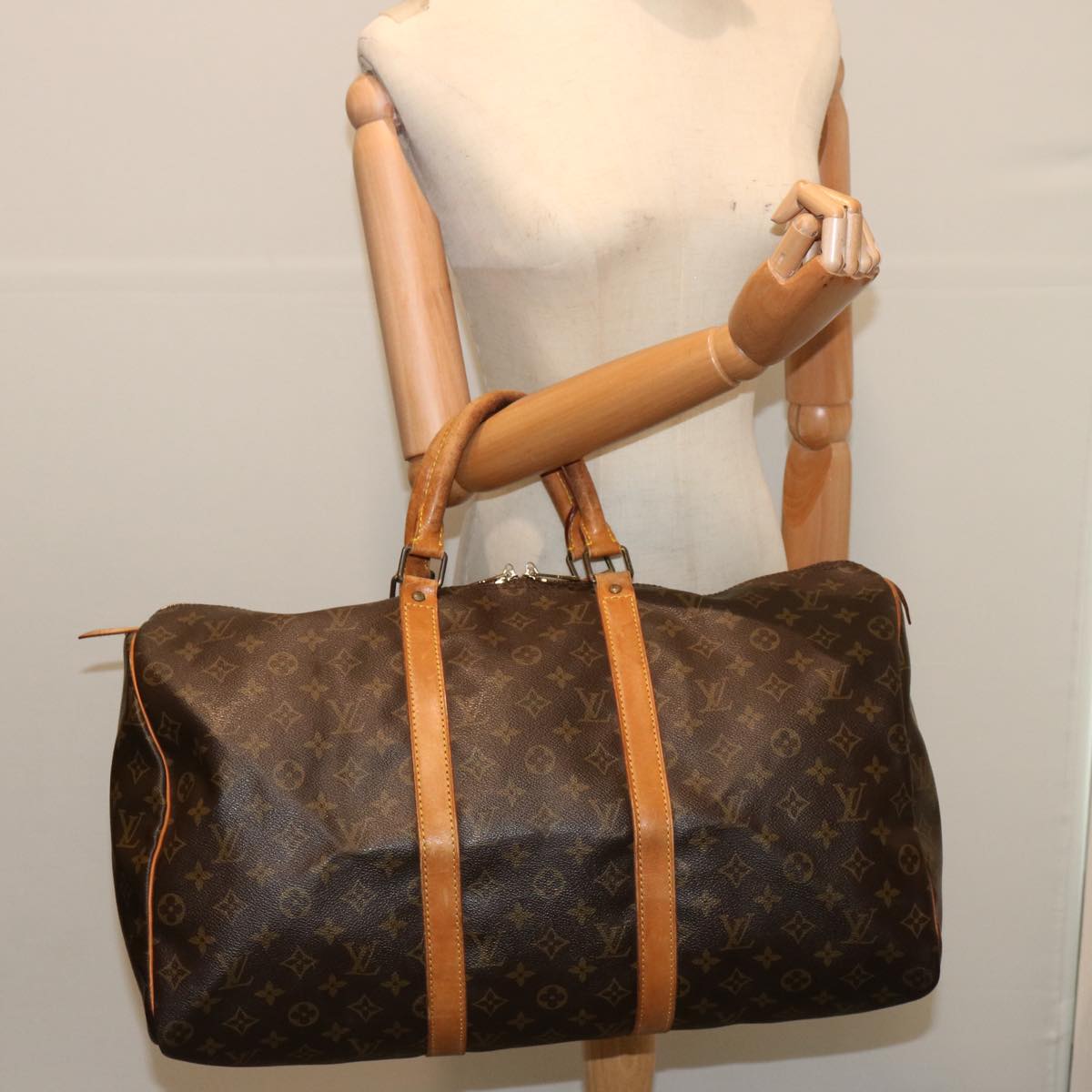LOUIS VUITTON Monogram Keepall 50 Boston Bag M41426 LV 70990