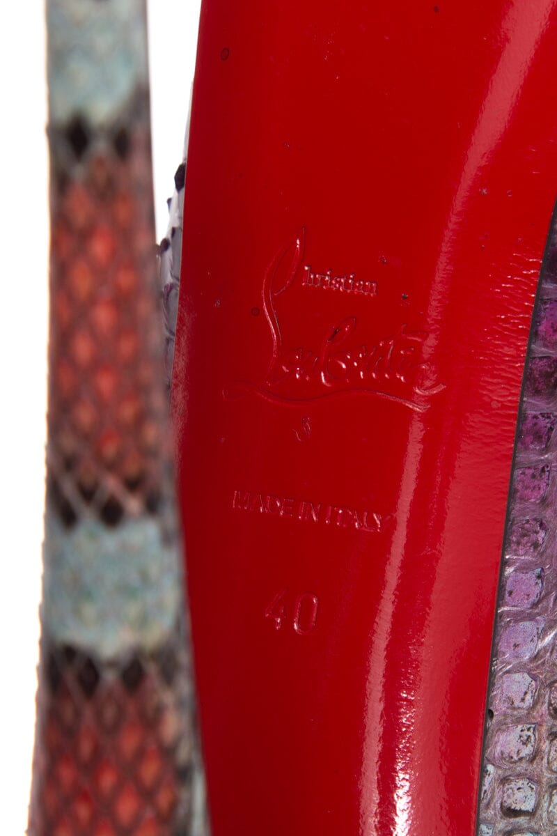 Christian Louboutin Multi Color Daffodile Python Pump SZ 40