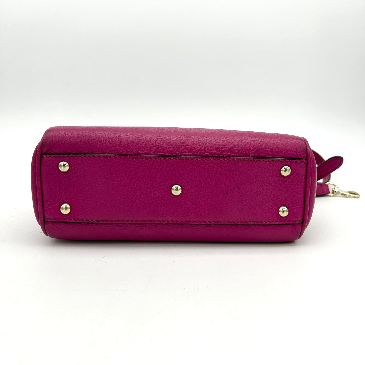 Gucci Pink Leather Bamboo Handle Satchel Medium