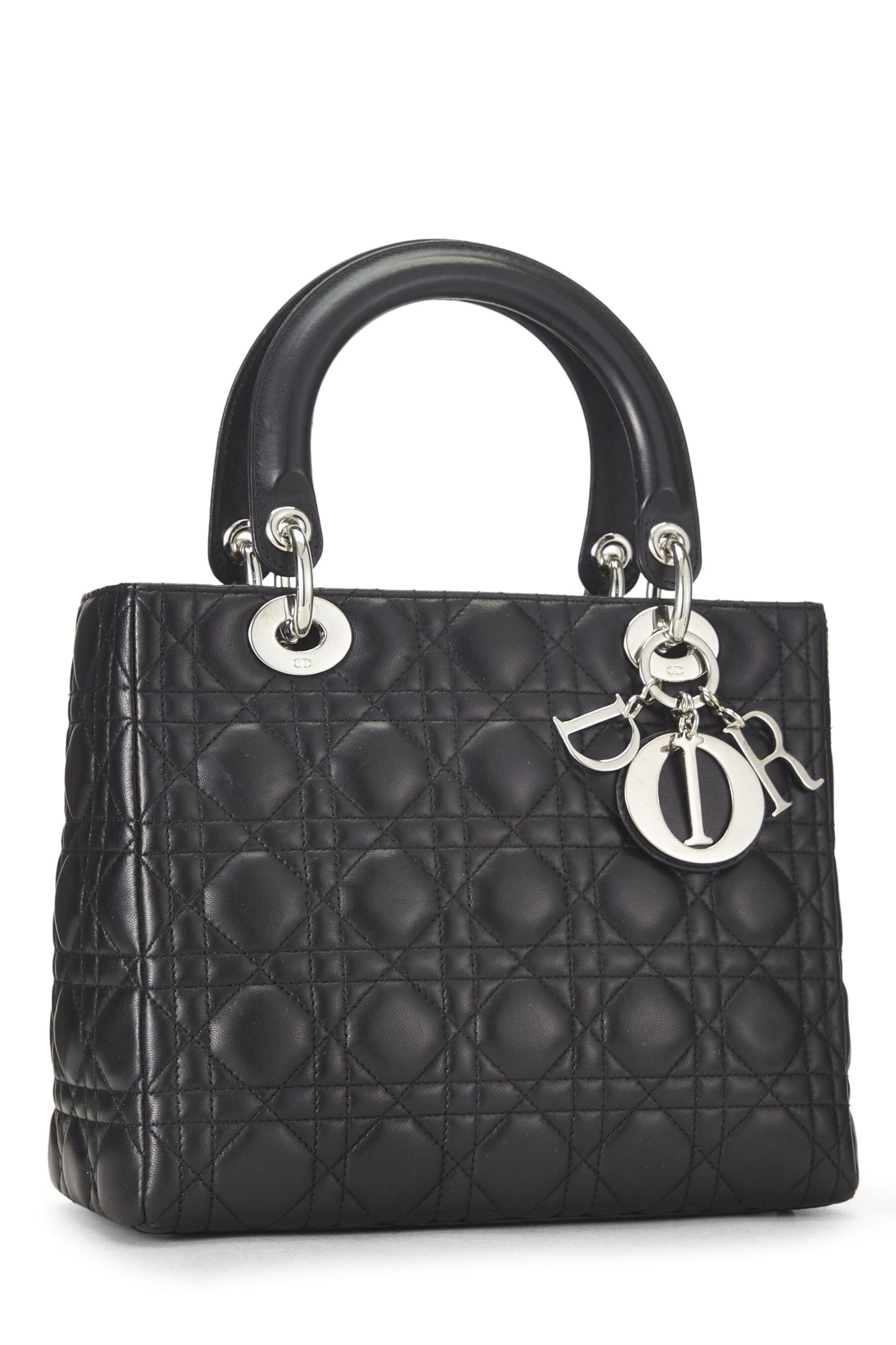 Dior,  Black Cannage Quilted Lambskin Lady Dior Medium, Black