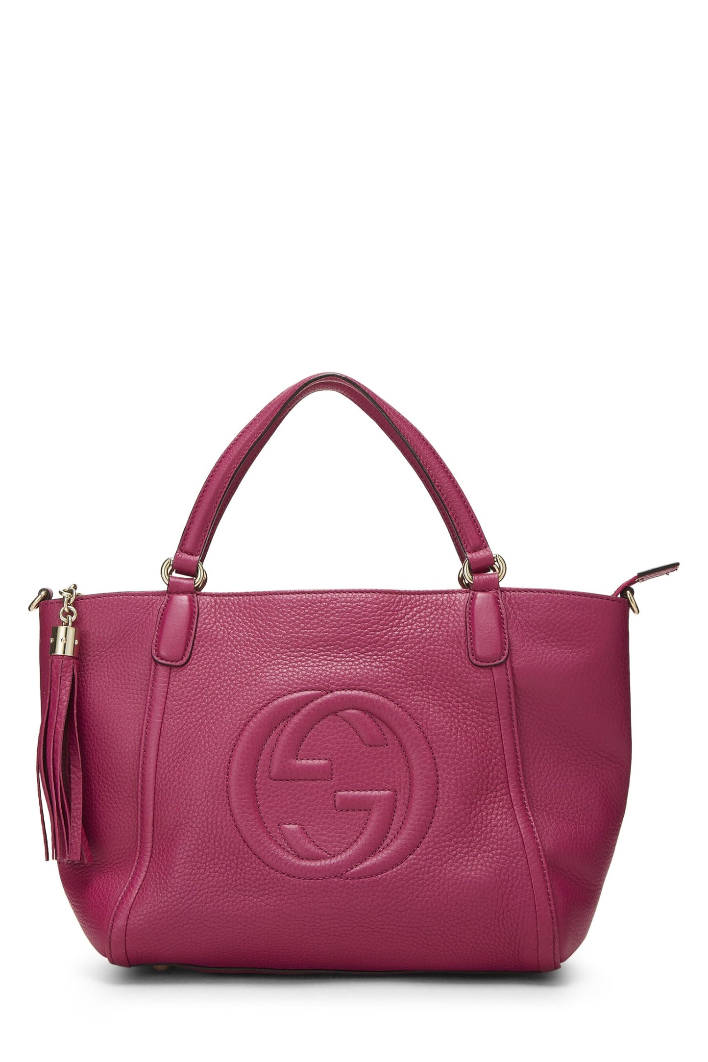 Gucci,  Purple Grained Leather Soho Top Handle Bag, Purple