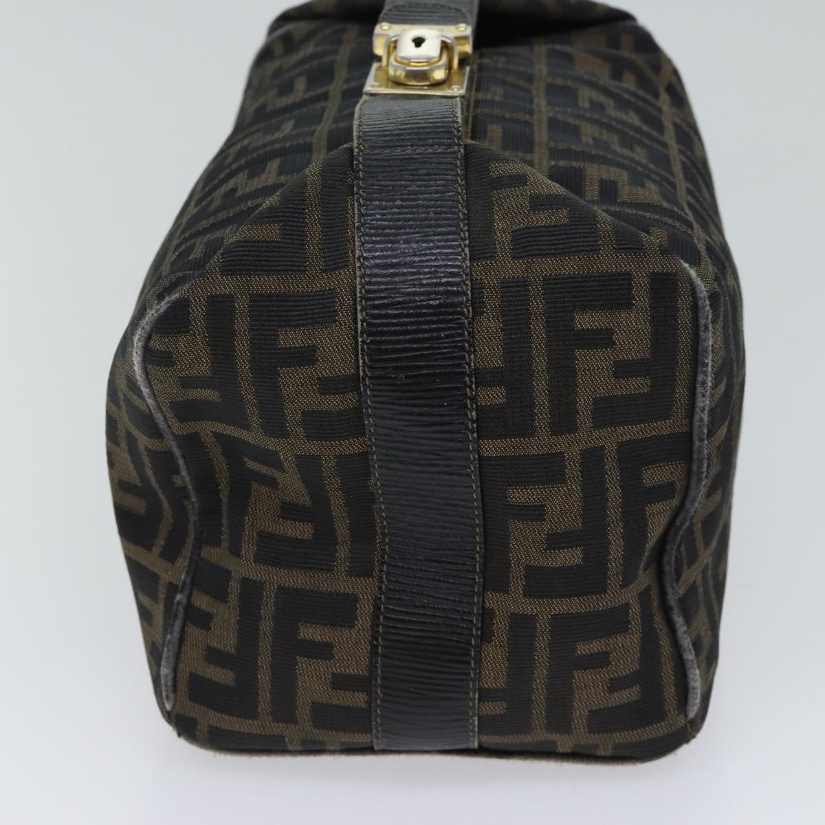 FENDI Zucca Canvas Vanity Hand Bag Brown 71010