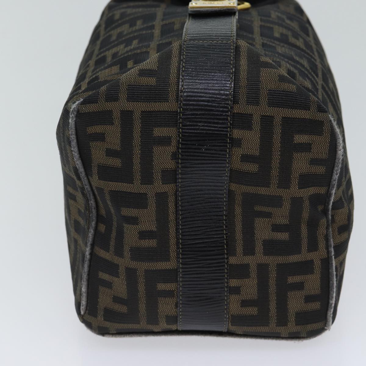 FENDI Zucca Canvas Vanity Hand Bag Brown 71010