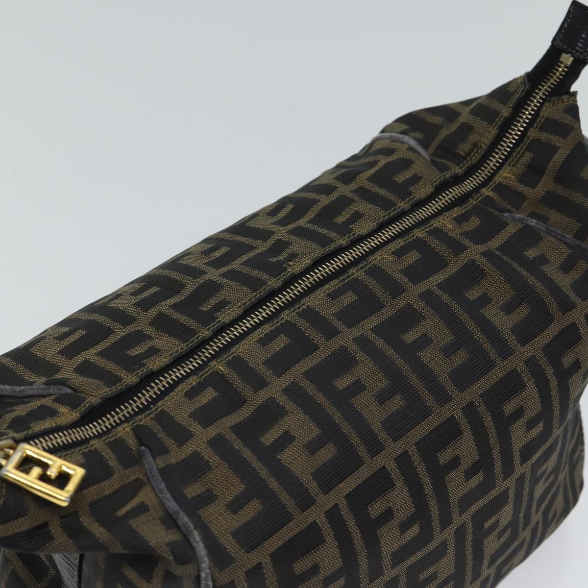 FENDI Zucca Canvas Vanity Hand Bag Brown 71010