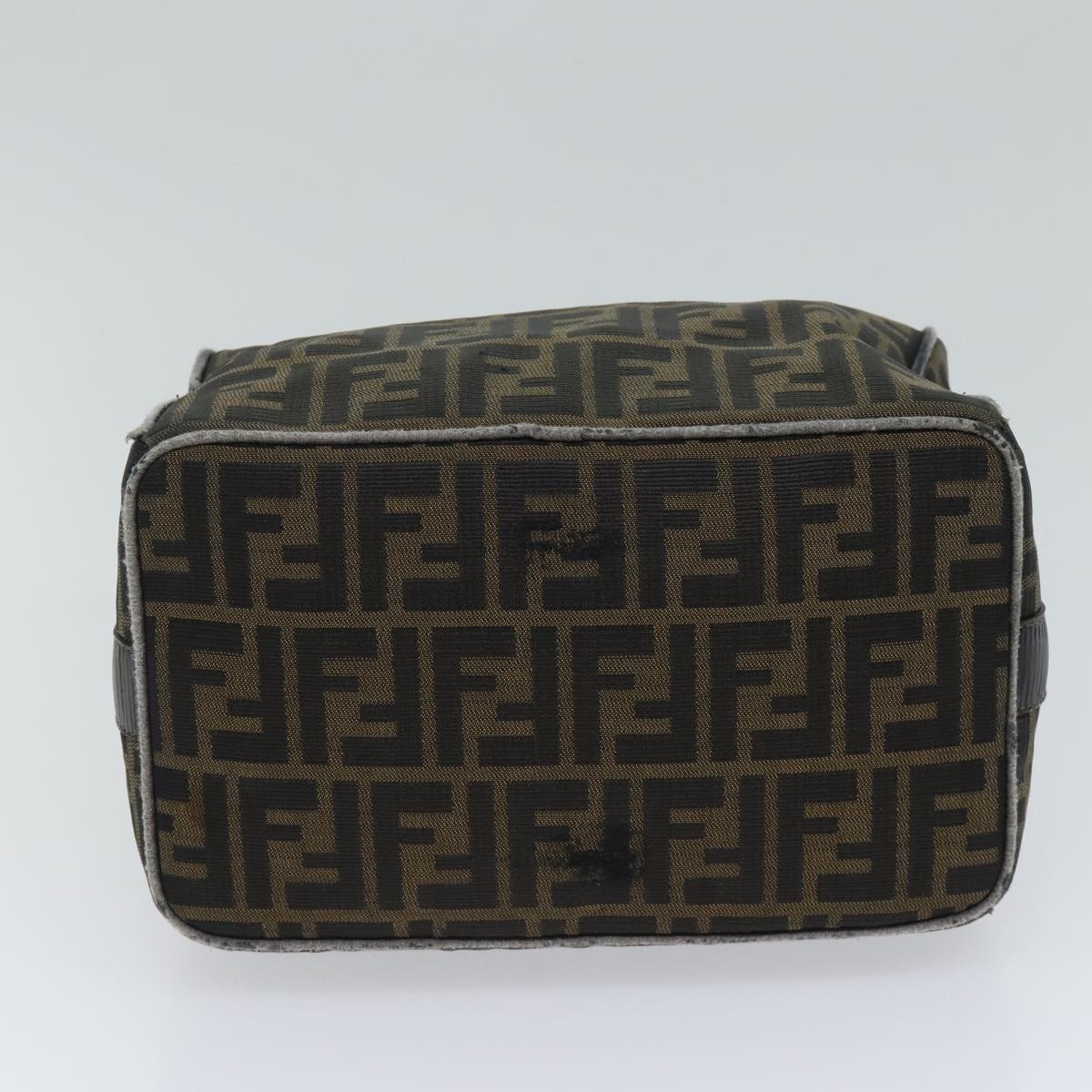 FENDI Zucca Canvas Vanity Hand Bag Brown 71010