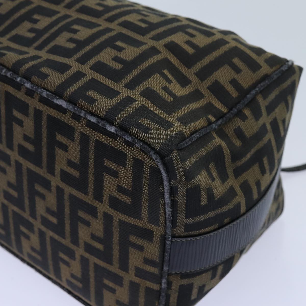 FENDI Zucca Canvas Vanity Hand Bag Brown 71012