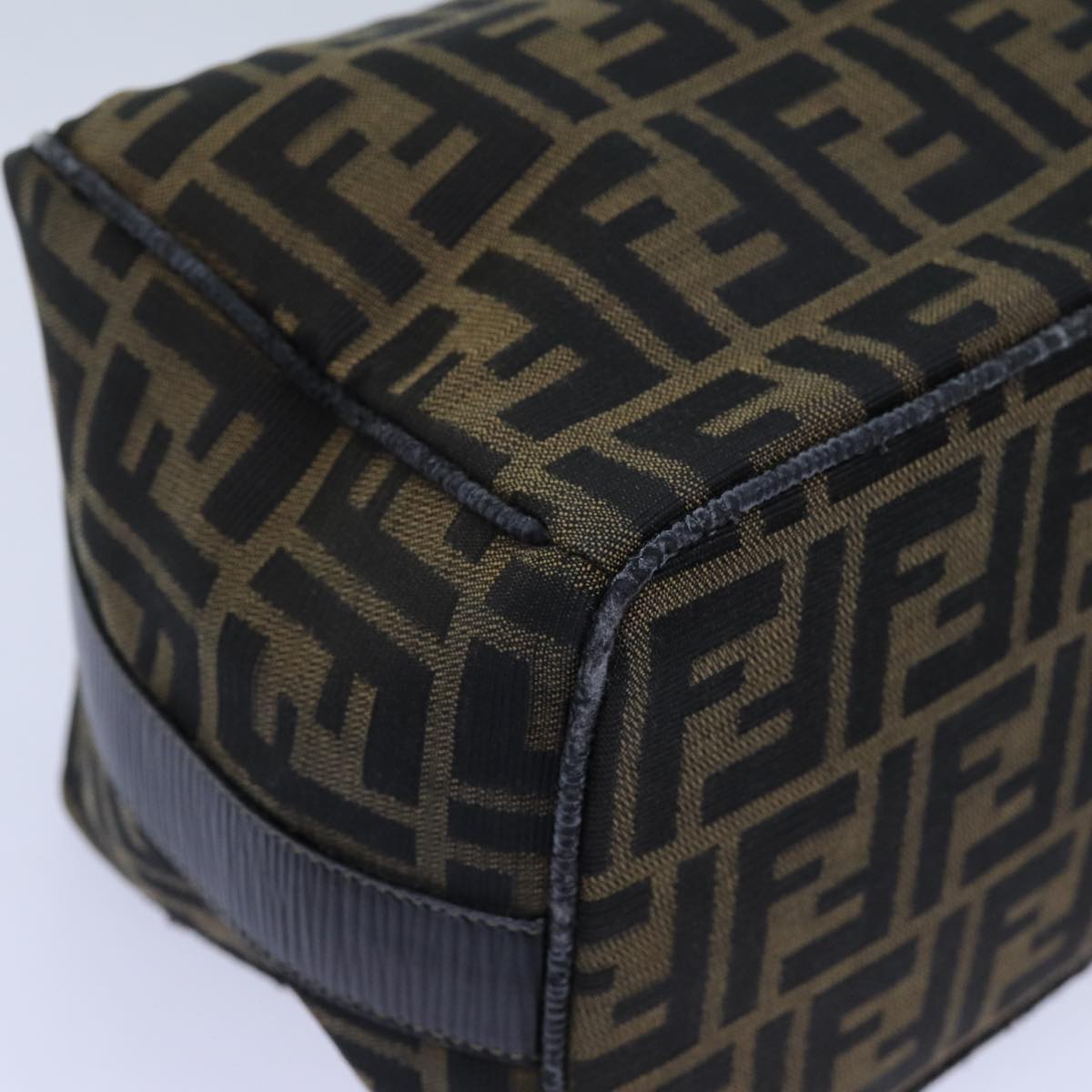 FENDI Zucca Canvas Vanity Hand Bag Brown 71012