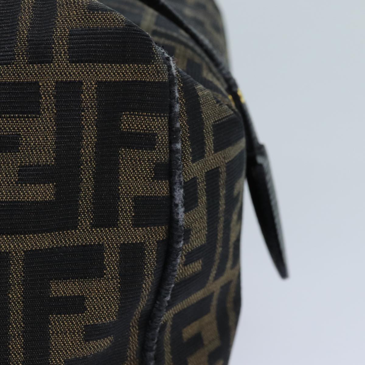 FENDI Zucca Canvas Vanity Hand Bag Brown 71012