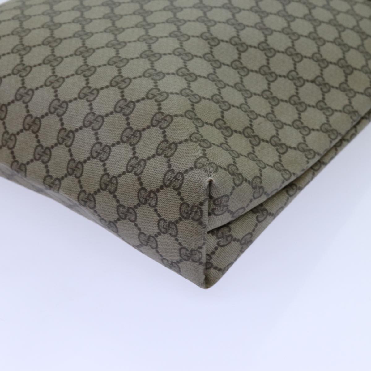 GUCCI GG Canvas Web Sherry Line Tote Bag PVC Beige Green Red 71028