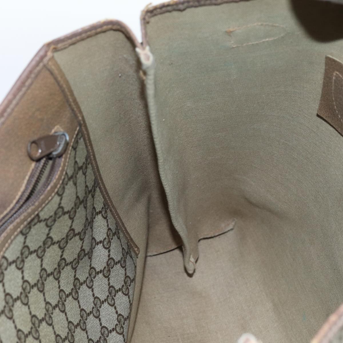 GUCCI GG Canvas Web Sherry Line Tote Bag PVC Beige Green Red 71030