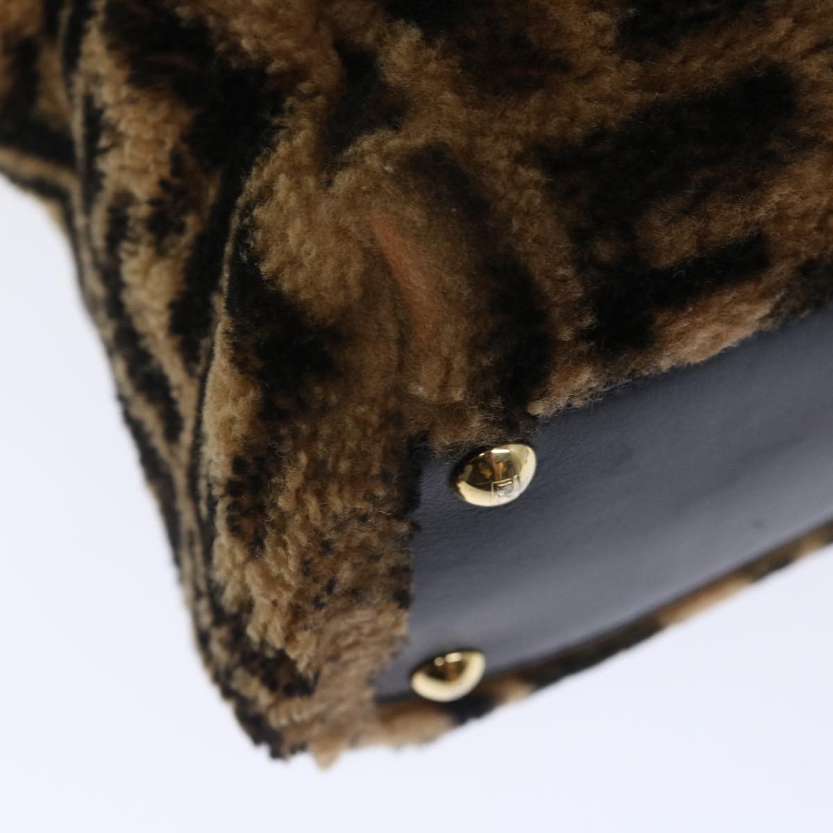 FENDI Zucca Canvas Peek A Boo Hand Bag 2way Brown Black 71035A