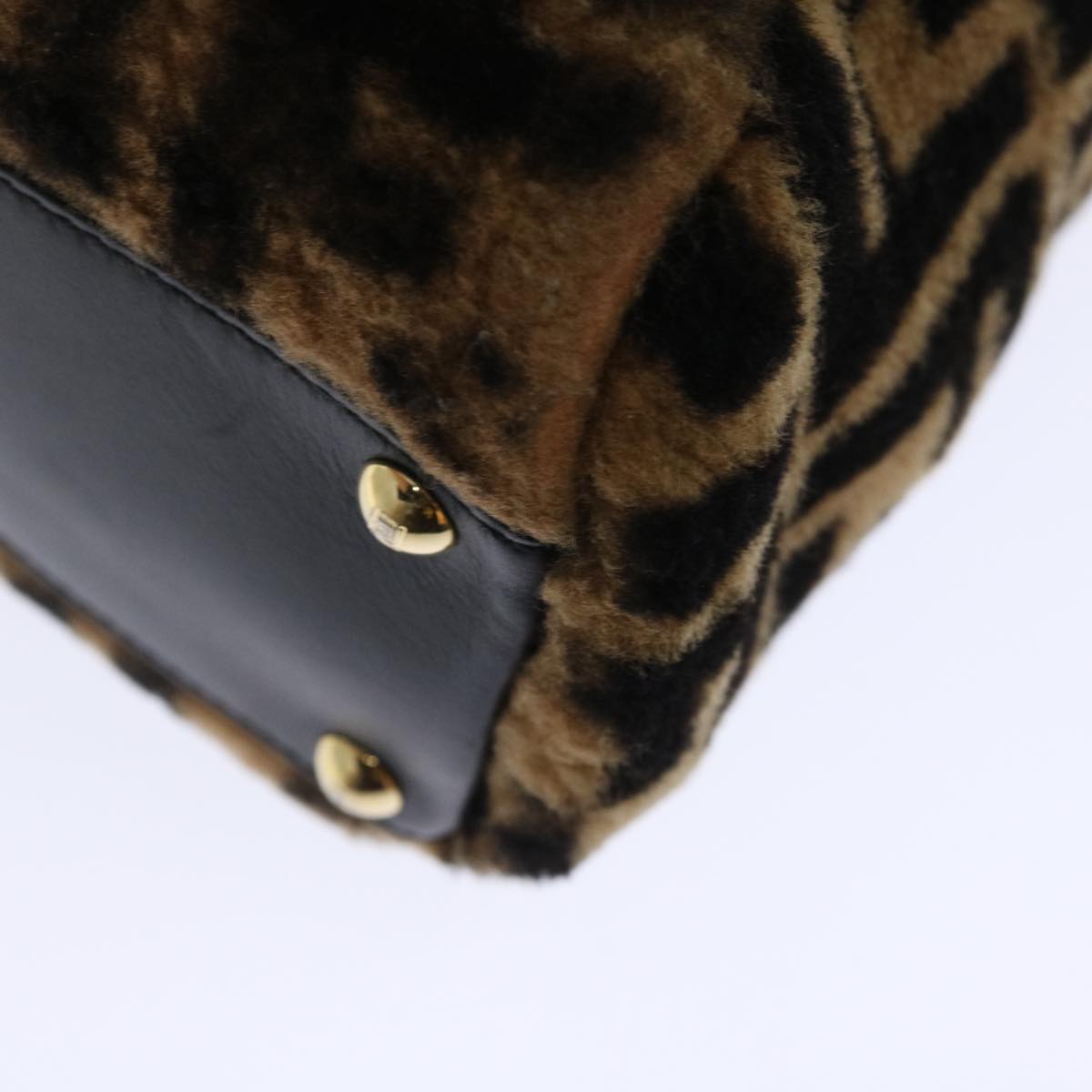 FENDI Zucca Canvas Peek A Boo Hand Bag 2way Brown Black 71035A