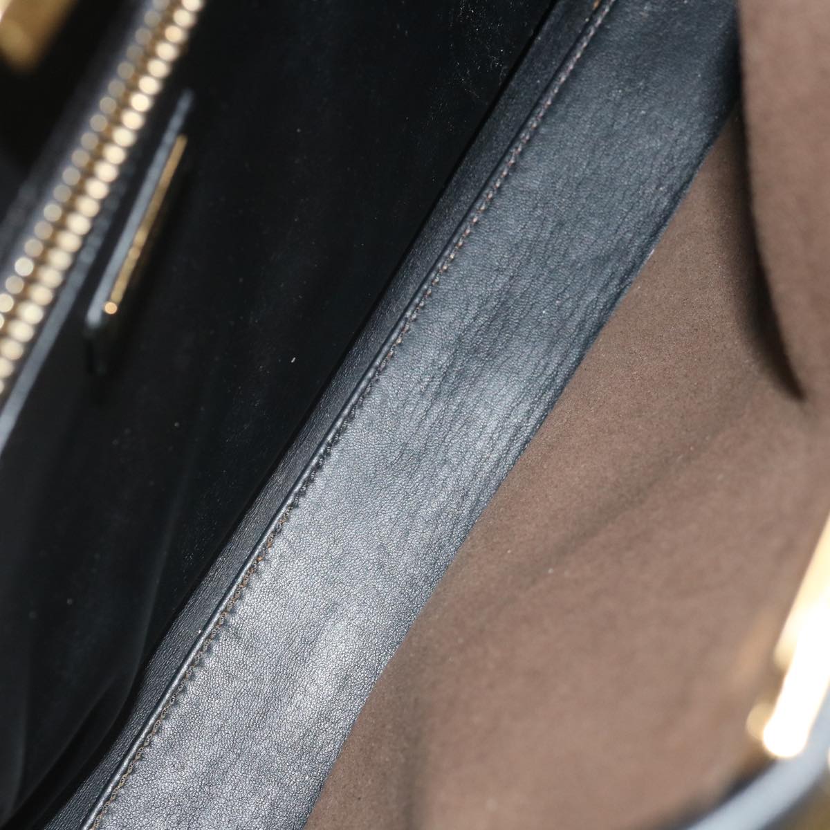 FENDI Zucca Canvas Peek A Boo Hand Bag 2way Brown Black 71035A