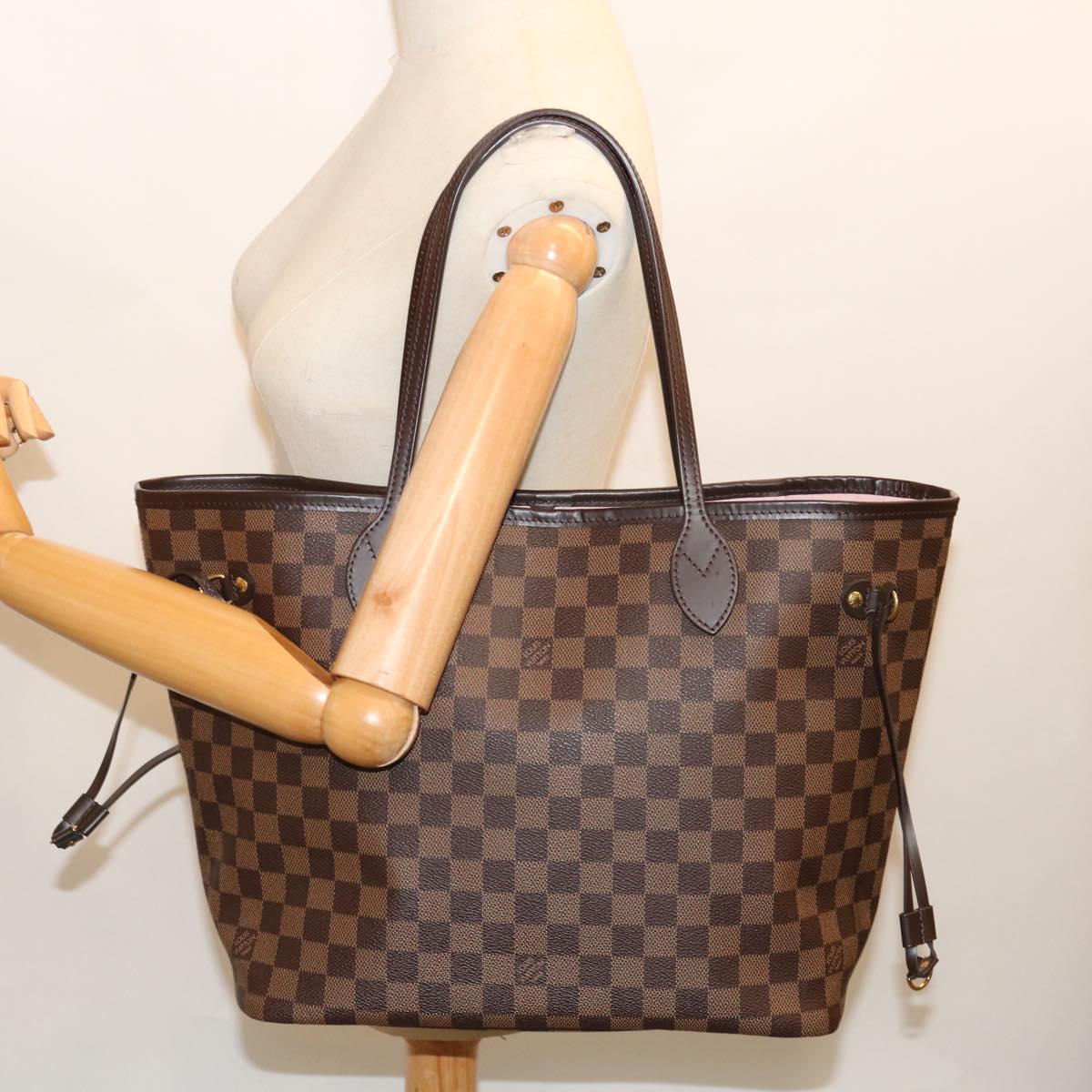 LOUIS VUITTON Damier Ebene Neverfull MM Tote Bag N51105 LV 71038A