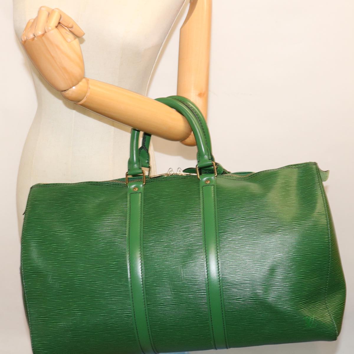 LOUIS VUITTON Epi Keepall 45 Boston Bag Green M42974 LV 71041
