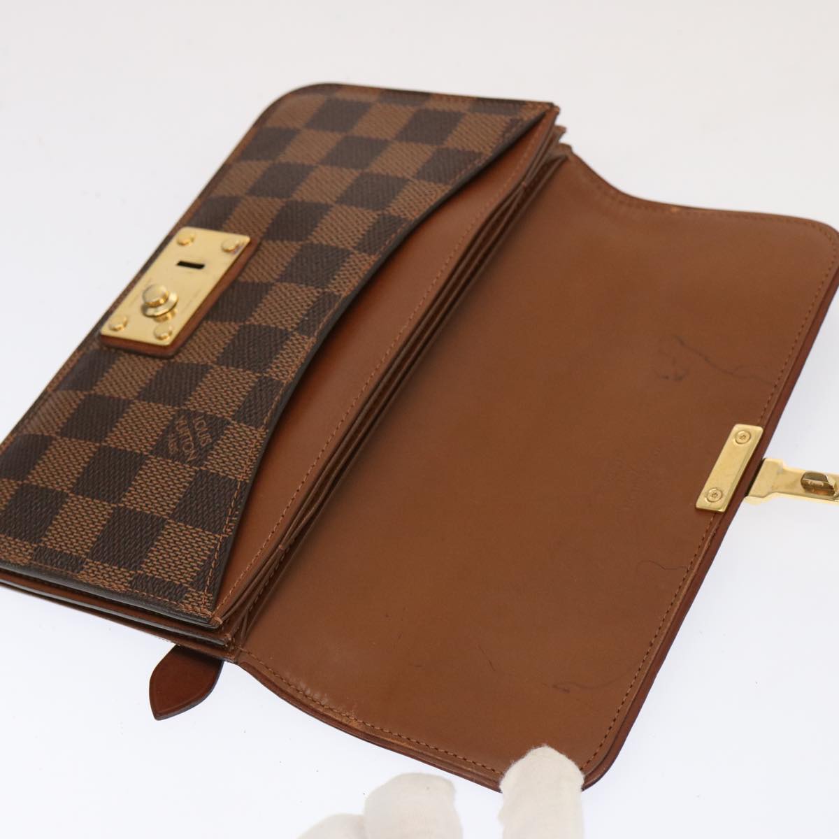 LOUIS VUITTON Damier Ebene Portefeuille Ascot Long Wallet N63171 LV 71056