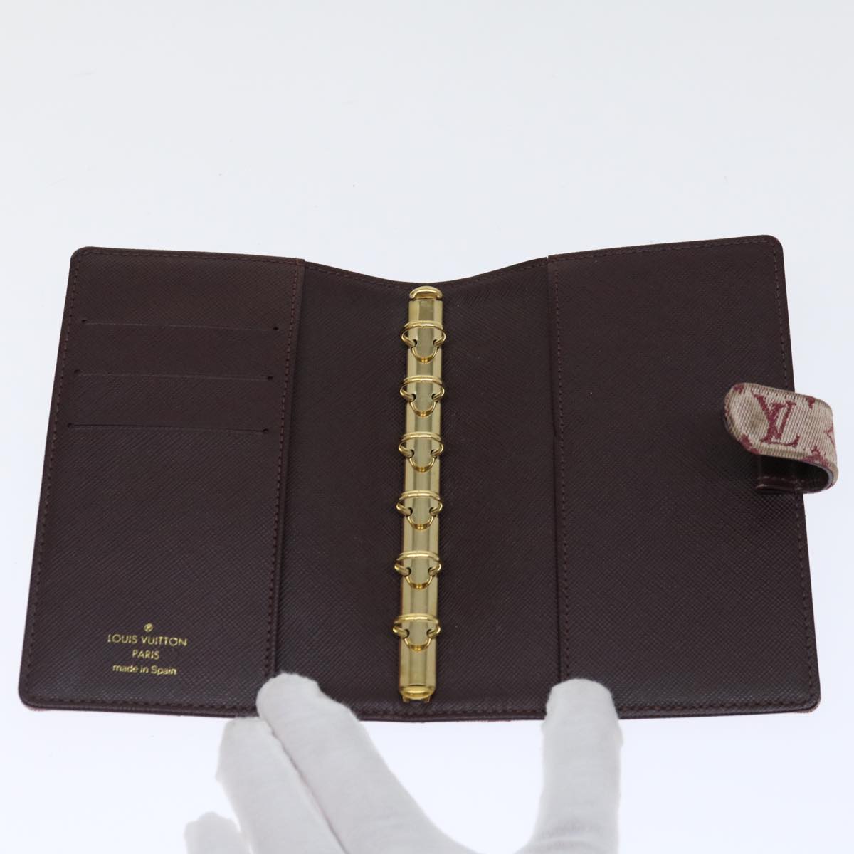LOUIS VUITTON Monogram Mini Agenda PM Day Planner Cover Red R20912 LV 71058
