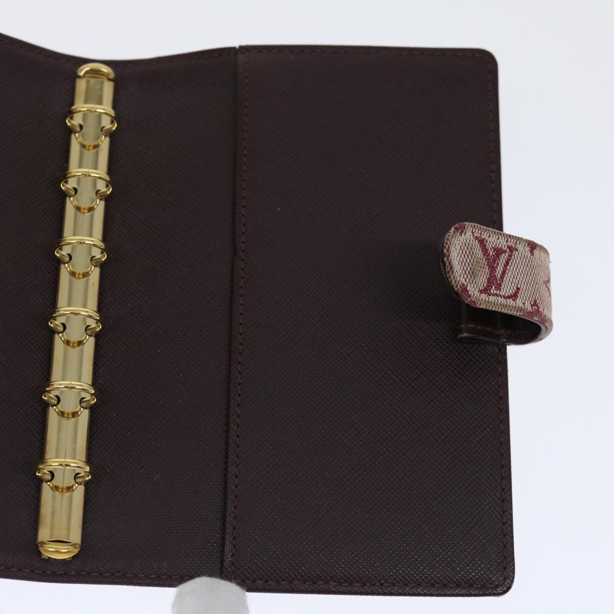 LOUIS VUITTON Monogram Mini Agenda PM Day Planner Cover Red R20912 LV 71058