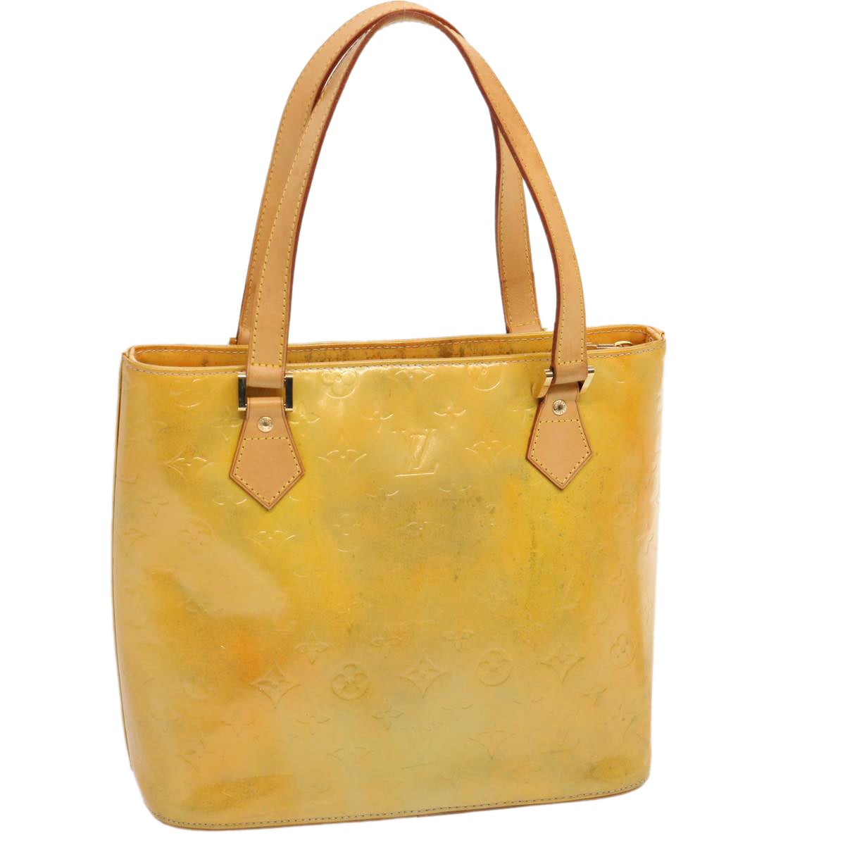 LOUIS VUITTON Monogram Vernis Houston Hand Bag Gris M91053 LV 71085