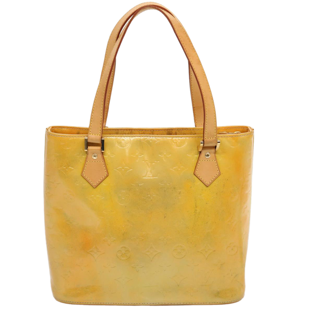 LOUIS VUITTON Monogram Vernis Houston Hand Bag Gris M91053 LV 71085