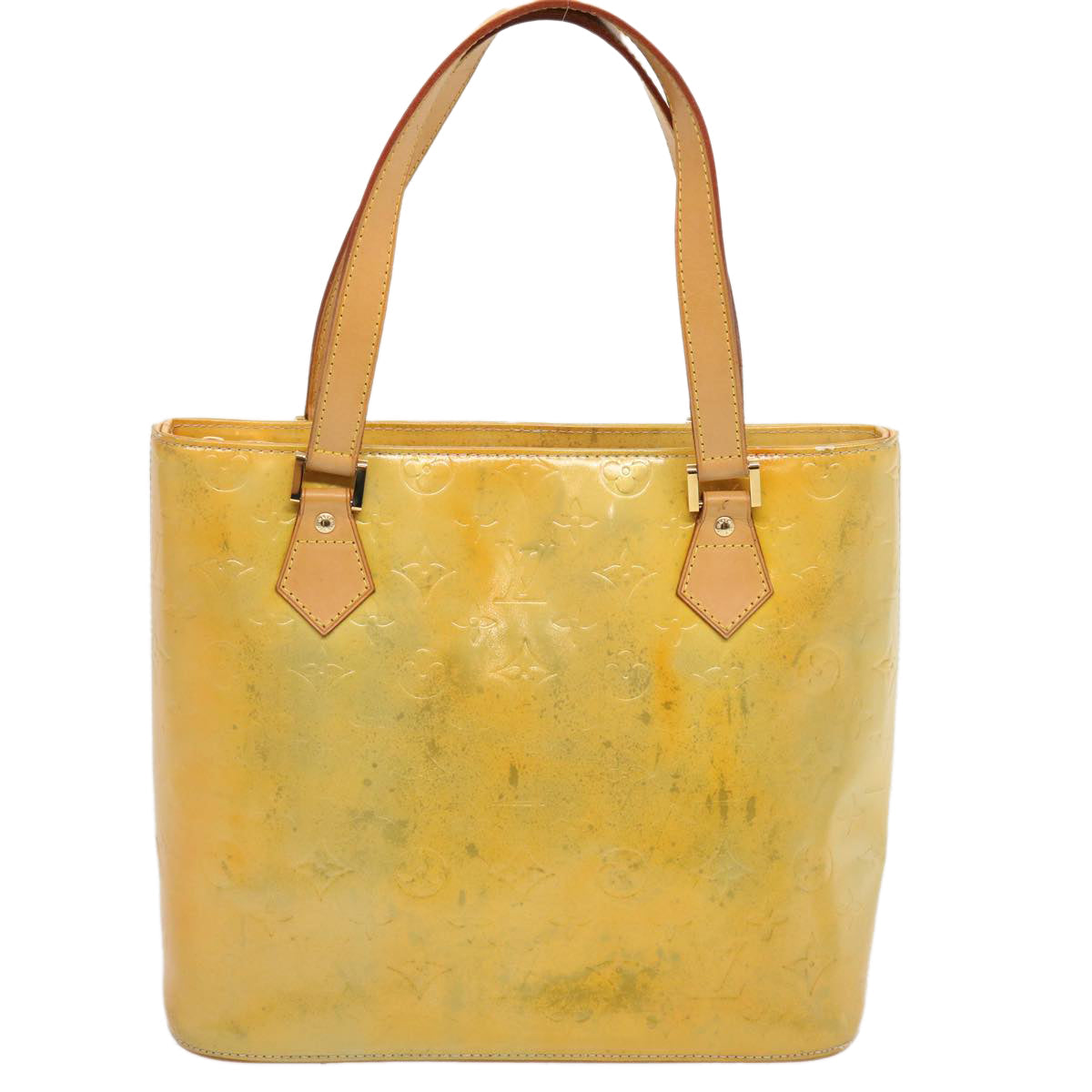 LOUIS VUITTON Monogram Vernis Houston Hand Bag Gris M91053 LV 71085
