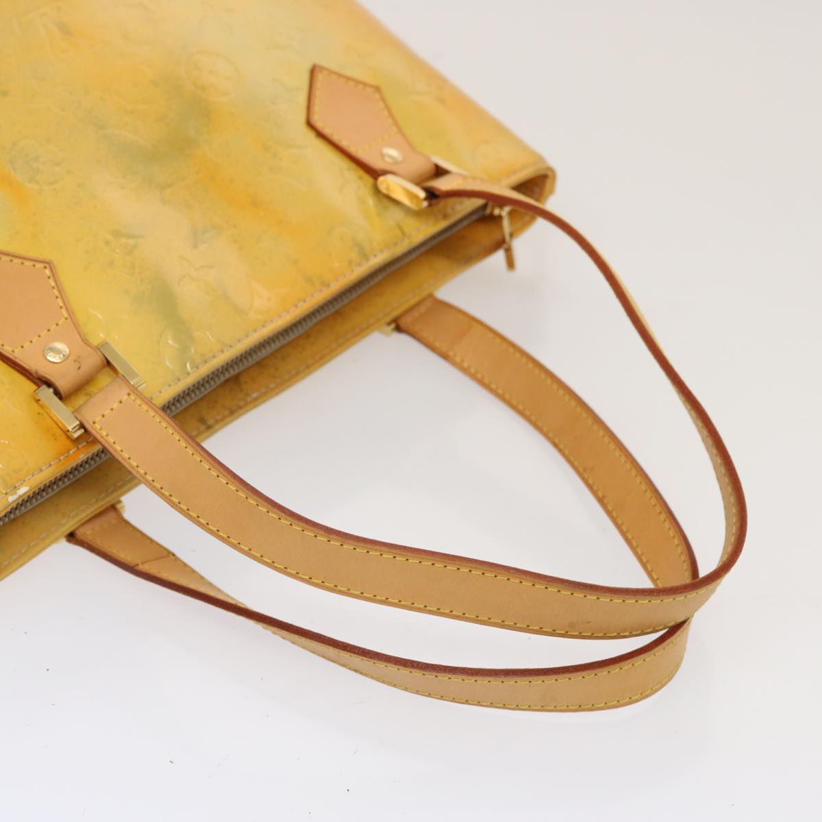 LOUIS VUITTON Monogram Vernis Houston Hand Bag Gris M91053 LV 71085