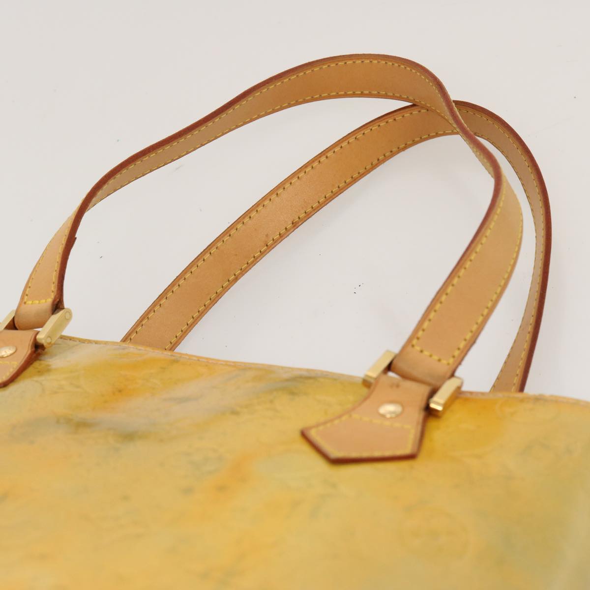 LOUIS VUITTON Monogram Vernis Houston Hand Bag Gris M91053 LV 71085